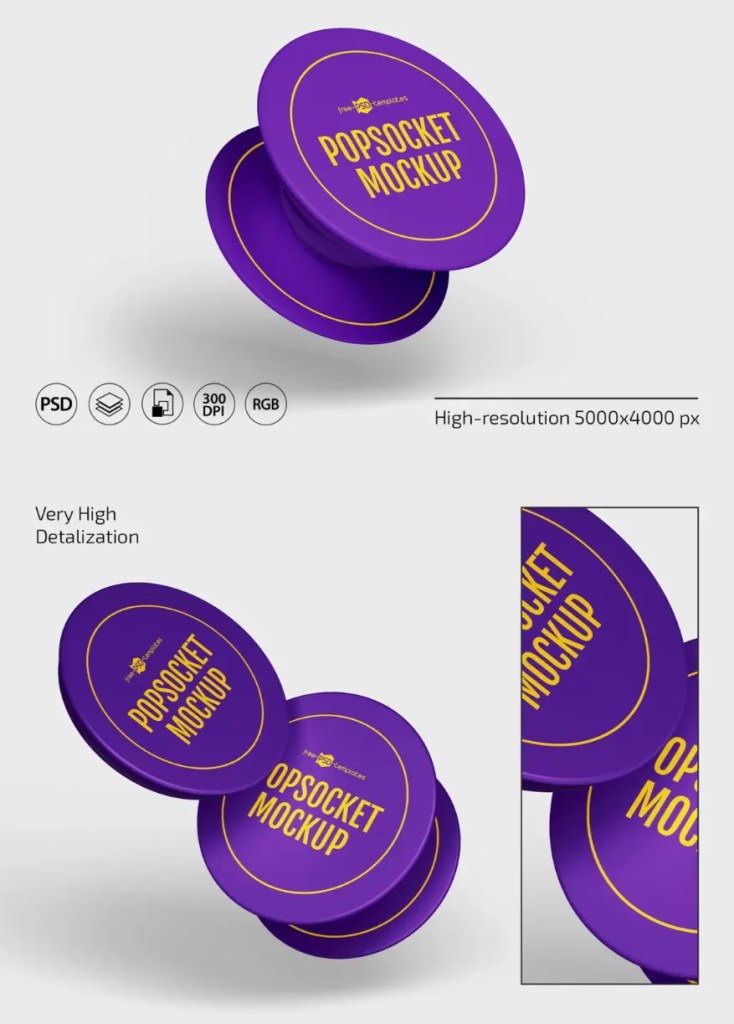 Kostenloses Popsocket-Mockup-Set