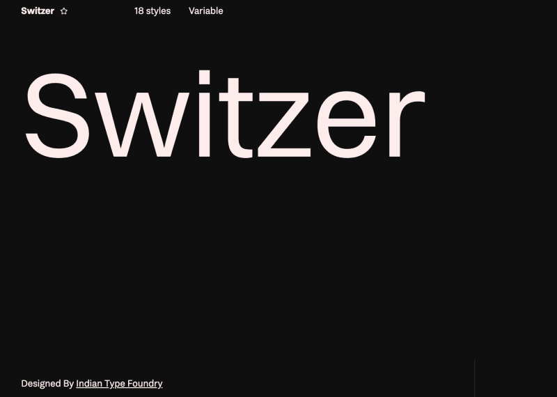 Switzer free font