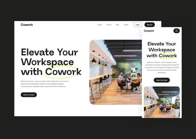 Cowork: Website Template for Coworking Spaces