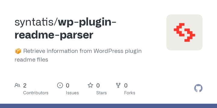 Benutzeroberfläche des WordPress-Plugin-Readme-Parsers