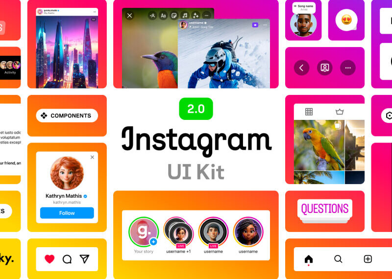 Free Instagram UI Kit for Figma