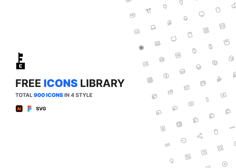 900 Free Vector Icons for UI Design - Figma + Ai