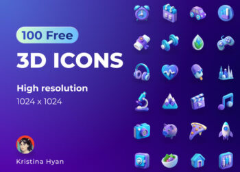 Free Set of 100 3D Icons