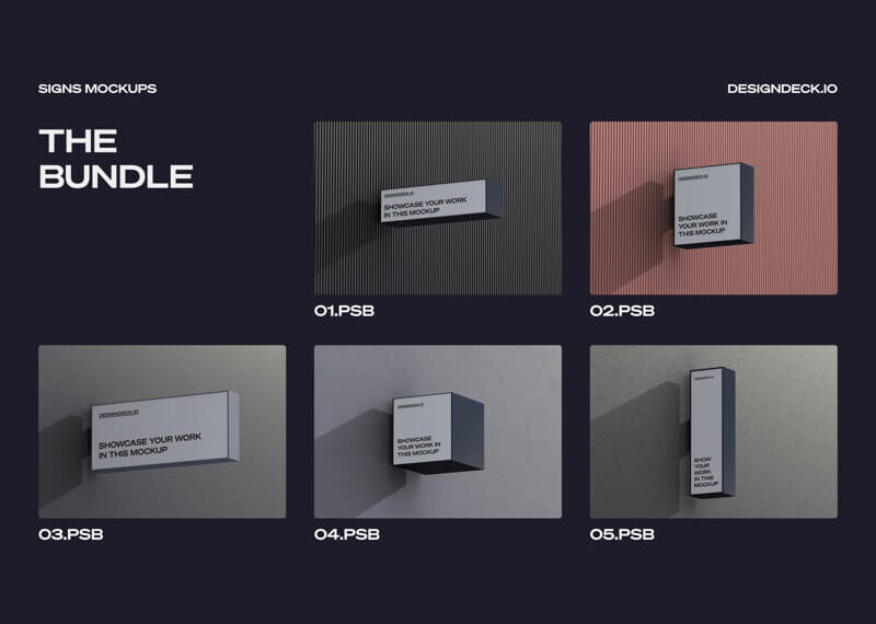 Wall Signs PSD Mockups