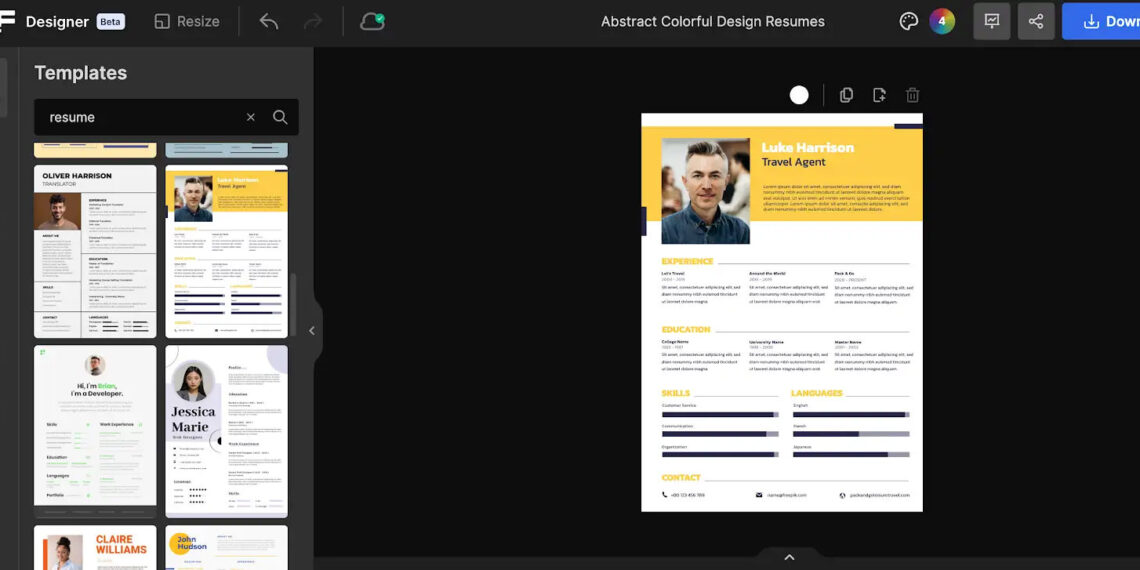 Freepik Resume Builder