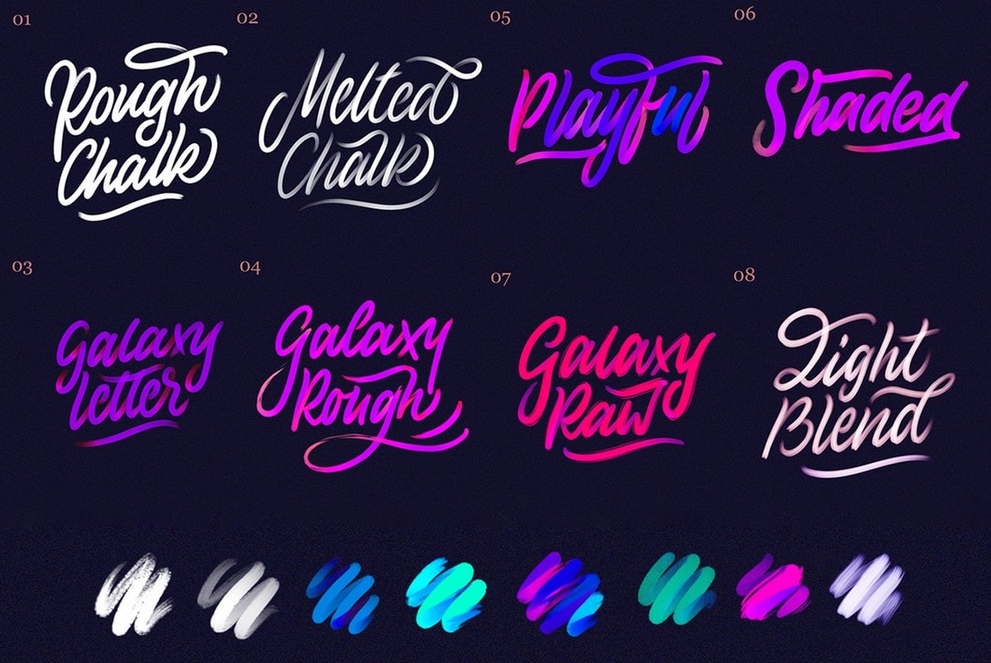 Galaxy – Free Chalk Lettering Procreate Brushes