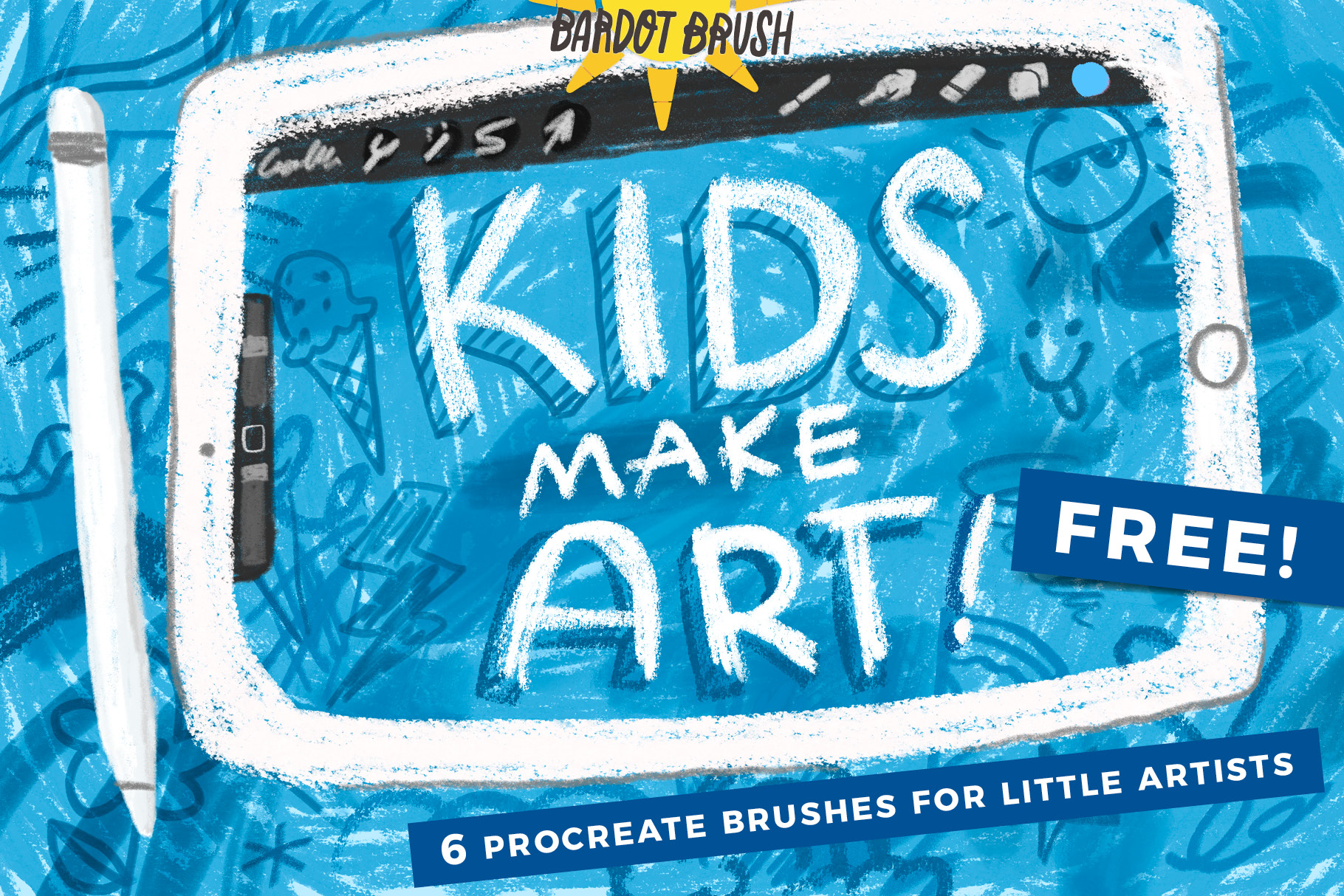Free Lettering Procreate Brushes for Kids