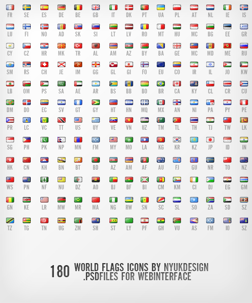 180 World Flags Icons