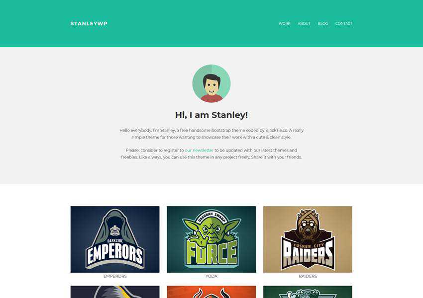 StanleyWP Bootstrap kostenloses WordPress-Theme wp responsiv kreativ Designer Agentur Portfolio Kamera
