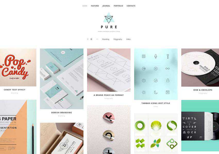 Pure kostenloses WordPress-Theme wp responsiv kreativ Designer Agentur Portfolio Kamera