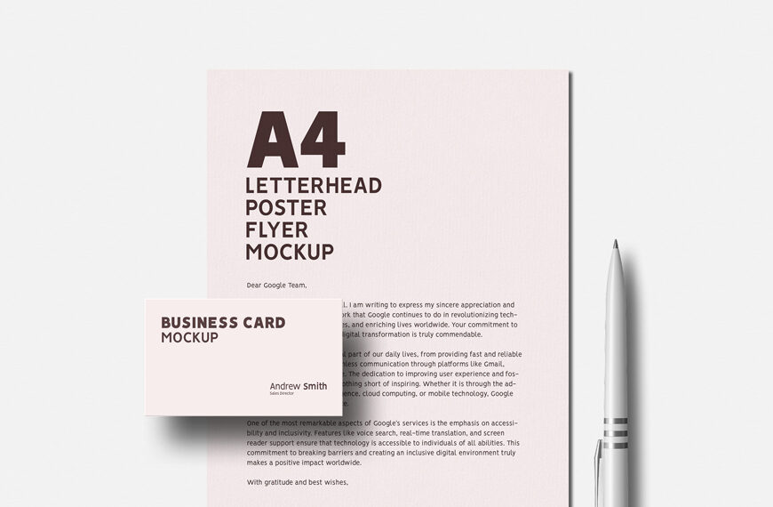 Free Minimal A4 Letterhead Mockup