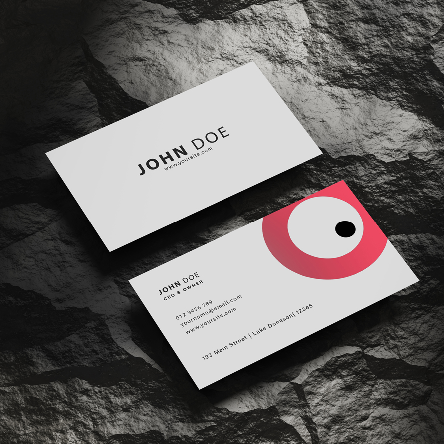 Free Business Card Mockup With Lighting Effect