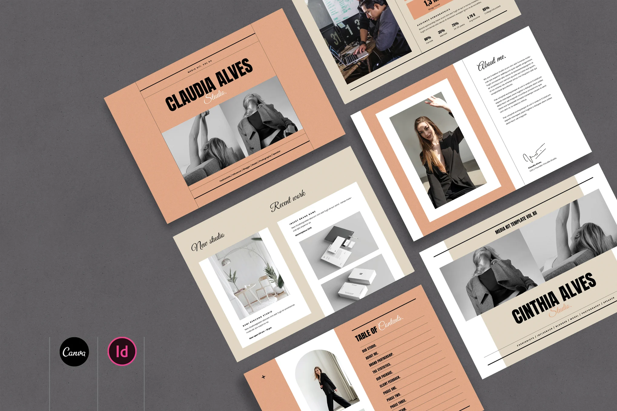 Elegante Medien-Pressemappen-Vorlage für Canva
