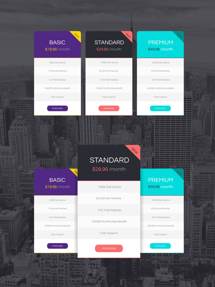 Vector Pricing Tables Design